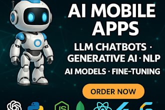 develop ai mobile app, llm chatbot, generative ai nlp, ai model, llm fine tuning