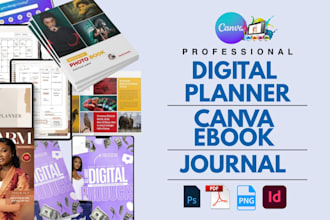 etsy digital planner etsy hyperlinked planner digital canva planner canva ebook