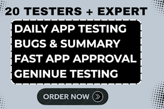 provide 20 real testers, 12 app testers for google playstore