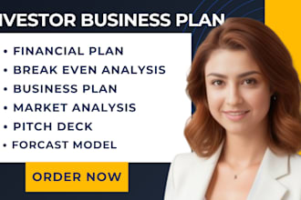 investor ready business plan, pitch deck and financial model, financial forecast