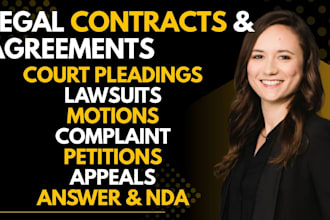 expertly draft contracts, agreements and legal letters