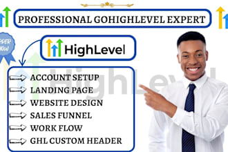 create gohighlevel custom header footer ghl website landing page sales funnel va