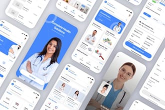 design modern telemedicine app UI UX and medical dashboard