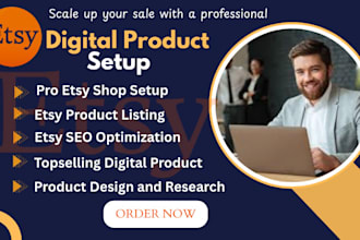setup etsy digital product shop, etsy product listing, etsy SEO, digital planner