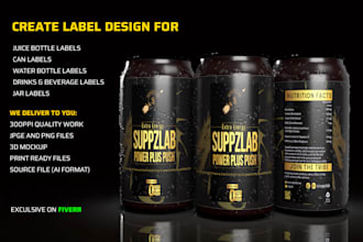 create label design  for your can bottle, juice, energy drink or beverage