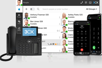 configure 3cx, install ,deploy 3cx fusionpbx,freepbx for you