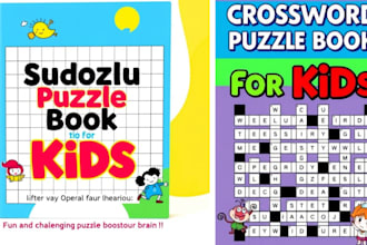 design sudoku puzzle word search book crossword puzzle book kid activity book