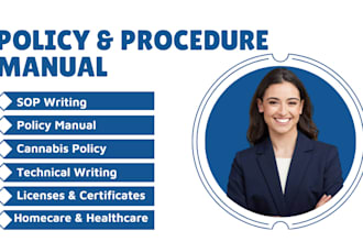write business policy and procedure manual, employee handbook, training manual