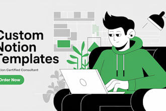 design a custom notion template for productivity, business, or study