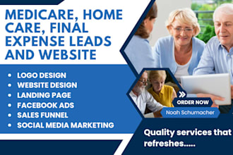 generate medicare, home care leads via facebook ads final expense website