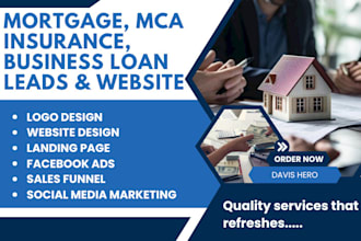 generate mortgage, mca insurance leads via facebook ads business loan website