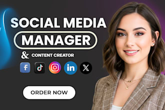 be your social media manager, facebook ads, instagram content, linkedin manager