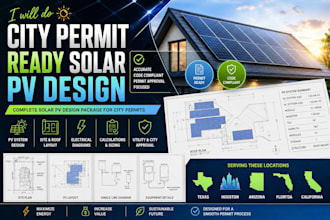 city permit ready solar pv design for texas houston arizona florida california