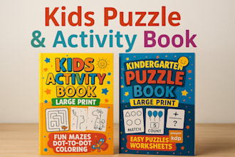 design creative kindergarten puzzle book kids activity book worksheet amazon KDP