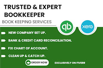 do quickbooks bookkeeping, cleanup and bank reconciliation in quickbooks,xero