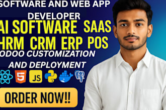 develop ai software, web app, saas app, hr chatbot, crm, erp, pos, odoo