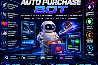 do auto purchase bot, auto checkout bot, lazada bot, sneaker bot, shopping bot