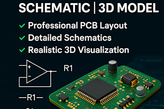 design professional pcb board, schematic diagram and 3d model