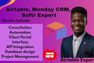 airtable expert for automation airtable crm, database design, project management