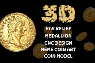 sculpt 3d cnc design coin model bas relief 3d medallion for 3d printing