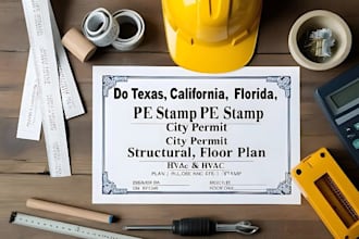 licensed architect, city permit in california texas florida USA states pe stamp