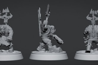 sculpt 3d warhammer, 40k warhammmer miniatures articulated figure, figurine