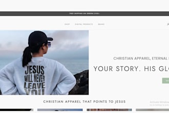 build christian clothing brand website christian apparel shopify store