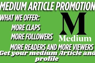 massive medium art icle prom otion, medium promotion, article promotion