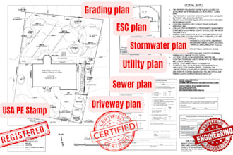 design detailed grading, stormwater plan, erosion and sediment control, drainage