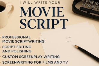 provide professional screenplay scriptwriting services and film script