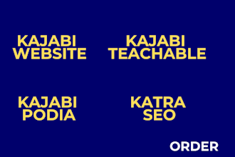 build a custom kajabi, katra, podia or teachable website