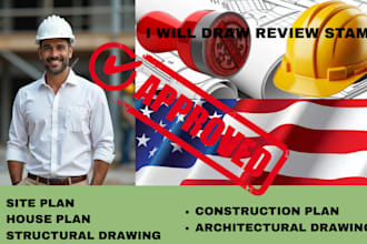 stamp review architectural drawing structural design house plan, permit drawing