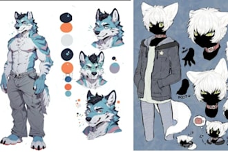 make reference sheet for your furry fursona character do furry fursona character