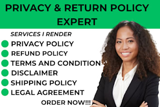 write privacy policy, website policies, disclaimer, policy,  terms and condition