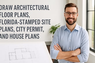 draw architectural floor plans, florida stamped site plans, city permit,