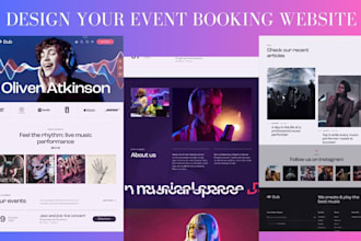 design your event website, event management website, and ticket booking website