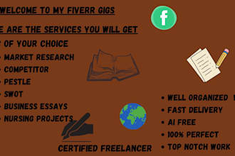 do business, nursing projects and research, swot, pestle, competitor analysis