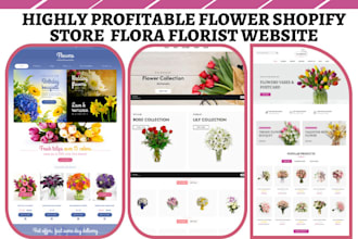 build flower shopify plant fruit store flora forist website flower dropshipping