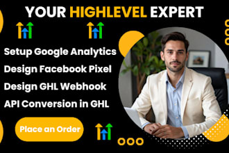 set up google analytics fb pixel webhook conversion API in ghl ai