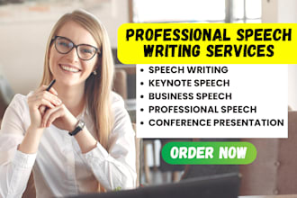 write professional conference speech, business speech, keynote presentation