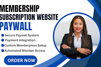 design paywall membership subscription elearning website for online educators