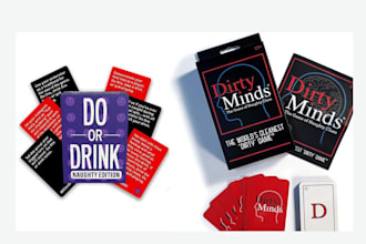 drinking card game adult playing card deck partyrulebook card box mockup