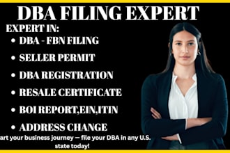 do your dba, seller permit, resale certificate, boi, and address change
