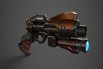 model3d sci fi gun, sculpt 3d game weapon, 3d gun model grenade models games gun