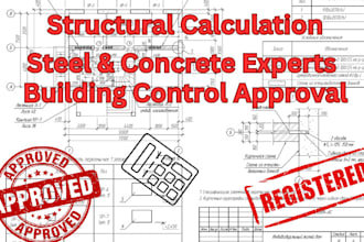 do structural calculation for steel and concrete structure and building control