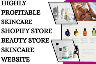 design skincare product shopify store, serume, moisturizers, face masks store