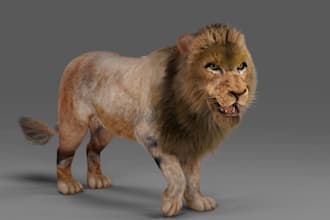 3d animal model,3d creature ,3d animal animation with fur , xgen hair, texture