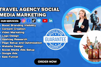 be your travel agency social media marketing manager for tourism service