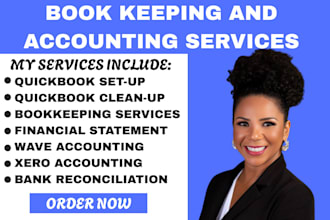 be online quickbook, wave, xero accountant bookkeeping for setup and cleanup