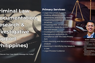 do criminal investigation support  philippines